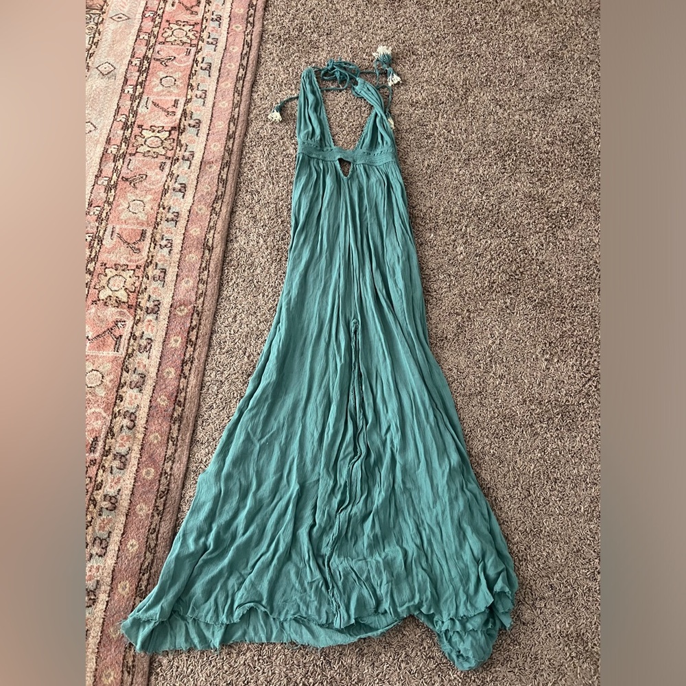 Free People Look into the sun halter cut out triangle Mxi dress MED